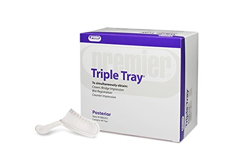 Premier Dental 1006274 T-Loc Triple Tray 3/4 Arch Registration Bite Trays 22/Bx Premier Dental 1006274 T-Loc Triple Tray 3/4 Arch Registration Bite Trays 22/Bx